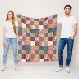 Rustisch landpatchwork - Quilt Pattern Fleece Deken