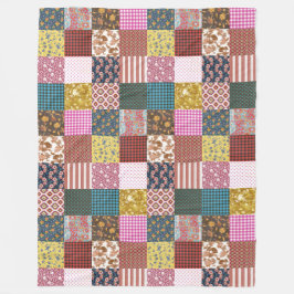 Rustisch  landpatchwork - Quilt Pattern Fleece Deken