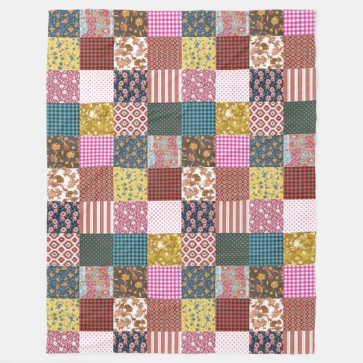 Rustisch  landpatchwork - Quilt Pattern Fleece Deken (Voorkant)