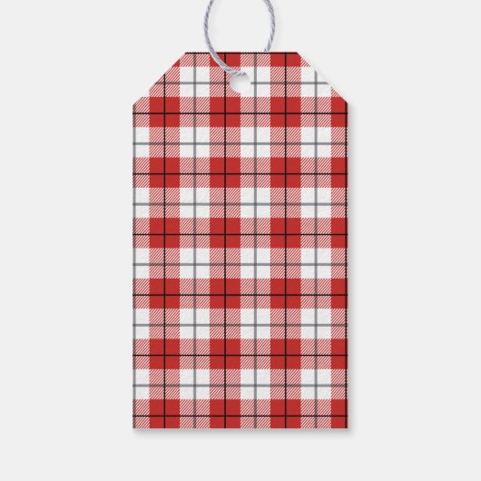 Rustisch landrode witte en zwarte flatpanel cadeaulabel (Achterkant)