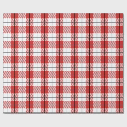 Rustisch landrode witte en zwarte flatpanel cadeaupapier (Vlak)