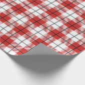 Rustisch landrode witte en zwarte flatpanel cadeaupapier (Hoek)