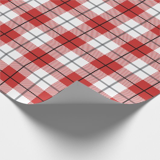 Rustisch landrode witte en zwarte flatpanel cadeaupapier (Hoek)