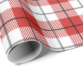 Rustisch landrode witte en zwarte flatpanel cadeaupapier (Rol Hoek)