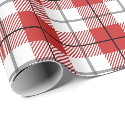 Rustisch landrode witte en zwarte flatpanel cadeaupapier (Rol Hoek)