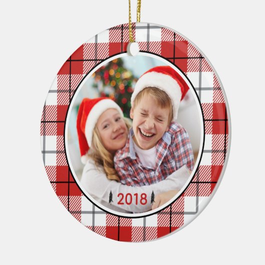 Rustisch landrode witte en zwarte flatpanel keramisch ornament (Links)