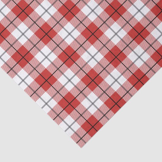 Rustisch landrode witte en zwarte flatpanel tissuepapier (Detail)