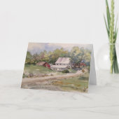 Rustisch landschap Boerderij Waterverf landschap Bedankkaart (Voorkant)