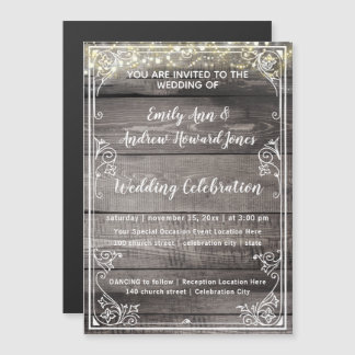 Rustisch landschap met een landelijke onhouten luc magnetische uitnodiging