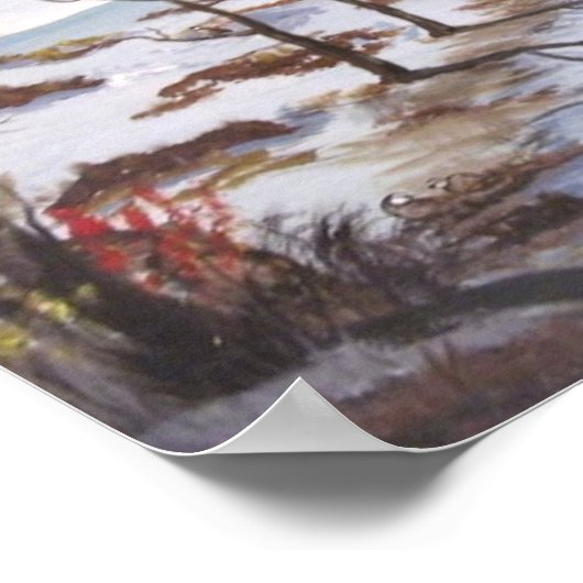 Rustisch landschap van de Barn Poster (Hoek)