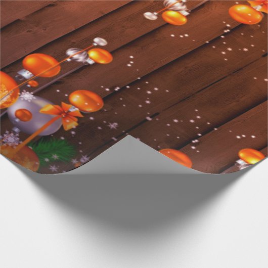 Rustisch landsmaakvol kerstfeest cadeaupapier (Hoek)