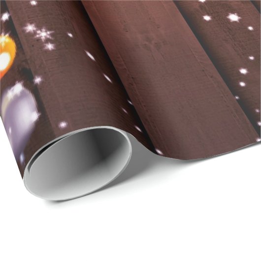 Rustisch landsmaakvol kerstfeest cadeaupapier (Rol Hoek)