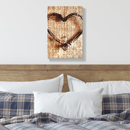 Rustisch landwijn — Hartelijk dank op Burlap afdru Canvas Afdruk (Insitu (Slaapkamer))