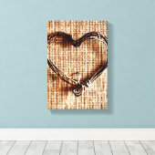 Rustisch landwijn — Hartelijk dank op Burlap afdru Canvas Afdruk (Insitu (Houten vloer))