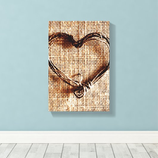 Rustisch landwijn — Hartelijk dank op Burlap afdru Canvas Afdruk (Insitu (Houten vloer))