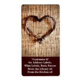 Rustisch landwijn — Hartelijk dank op Burlap afdru Etiket (Voorkant)