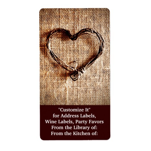 Rustisch landwijn — Hartelijk dank op Burlap afdru Etiket (Voorkant)