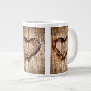 Rustisch landwijn — Hartelijk dank op Burlap afdru Grote Koffiekop