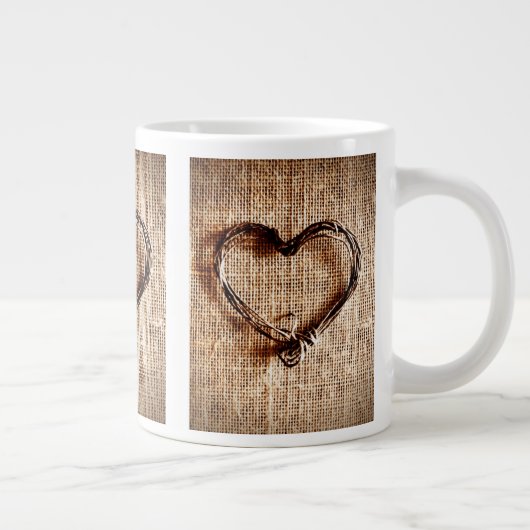 Rustisch landwijn — Hartelijk dank op Burlap afdru Grote Koffiekop (Rechts)