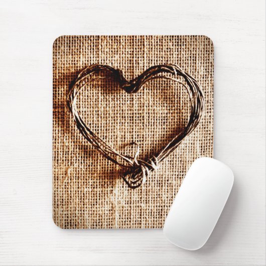 Rustisch landwijn — Hartelijk dank op Burlap afdru Muismat (Met muis)