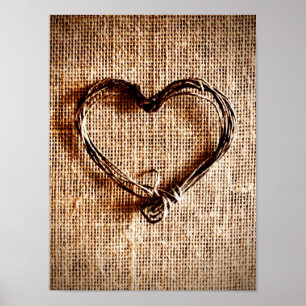 Rustisch landwijn — Hartelijk dank op Burlap afdru Poster