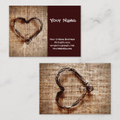 Rustisch landwijn — Hartelijk dank op Burlap afdru Visitekaartje (Voorkant / Achterkant)