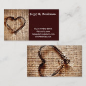 Rustisch landwijn — Hartelijk dank op Burlap afdru Visitekaartje (Voorkant / Achterkant)