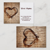 Rustisch landwijn — Hartelijk dank op Burlap afdru Visitekaartje (Voorkant / Achterkant)