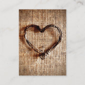 Rustisch landwijn — Hartelijk dank op Burlap afdru Visitekaartje (Achterkant)