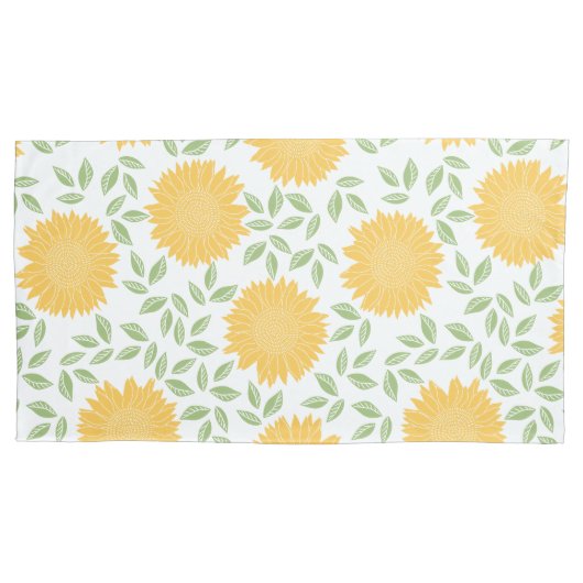 Rustisch landzonnebloempatroon kussensloop (Voorkant)