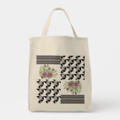 Rustisch, lappwerk, rozen, geometrisch, lappenwerk tote bag (Achterkant)