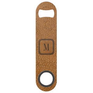 Rustisch  leder Land Western Monogram Speed Flessenopener