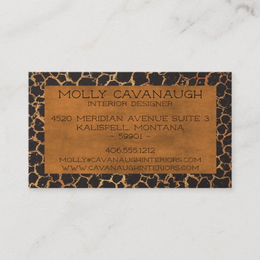 Rustisch leder visitekaartje (Voorkant)