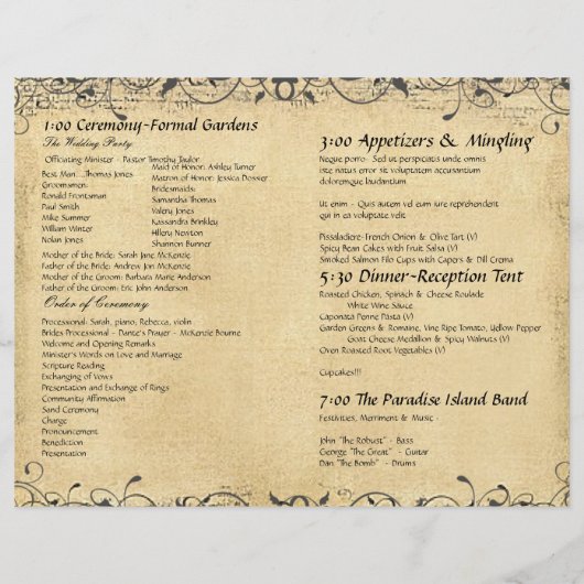 Rustisch Light Coral Heart Leaf Tree Wedding Progr (Achterkant)