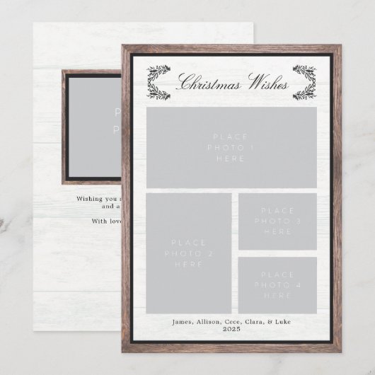 Rustisch Lijst Feestdagenkaart (Voorkant / Achterkant)