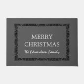 Rustisch  lijst Merry-kerstfamilienaam Deurmat (Voorkant)