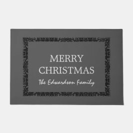 Rustisch  lijst Merry-kerstfamilienaam Deurmat