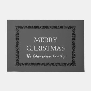Rustisch lijst Merry-kerstfamilienaam Deurmat