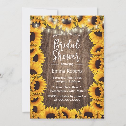 Rustisch Lijst String Lights Vrijgezellenfeest Kaart (Voorkant)