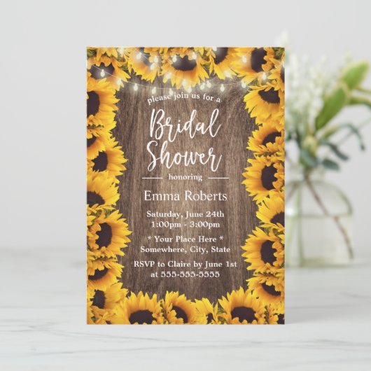 Rustisch Lijst String Lights Vrijgezellenfeest Kaart (Staand voorkant)