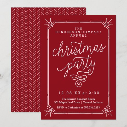 Rustisch Lijst uitgenodigd voor de jaarlijkse kers Kaart (Voorkant / Achterkant)