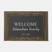 Rustisch lijst welkom familienaam jaar ingesteld deurmat (Voorkant)