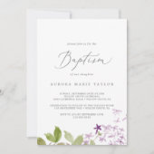 Rustisch Lila Baptisme Kaart (Voorkant)