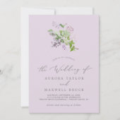 Rustisch Lila | Lavender Simple Wedding Kaart (Voorkant)