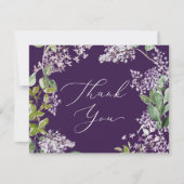 Rustisch Lila | Paarse dank-uw-kaart Bedankkaart (Voorkant)