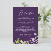 Rustisch Lila | Paarse huwelijksgegevens Informatiekaartje