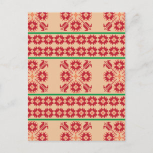 Rustisch Litouws oranje en groen gevouwen kunstont Briefkaart