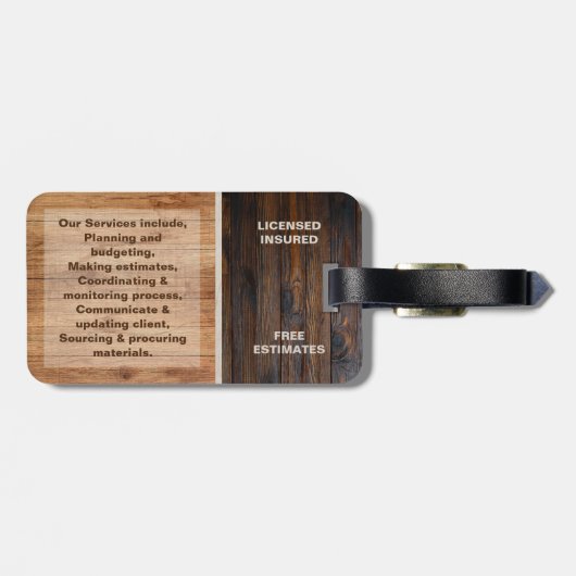 Rustisch Logo Bag Label van het Hulpmiddel van de  Bagagelabel (Achterkant horizontaal)