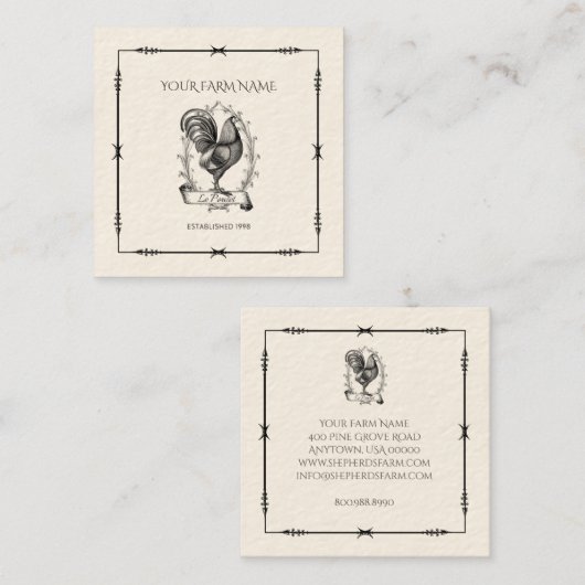 Rustisch Logo Boerderij Square Visitekaartje (Voorkant / Achterkant)