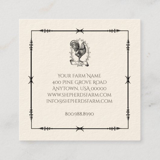 Rustisch Logo Boerderij Square Visitekaartje (Achterkant)